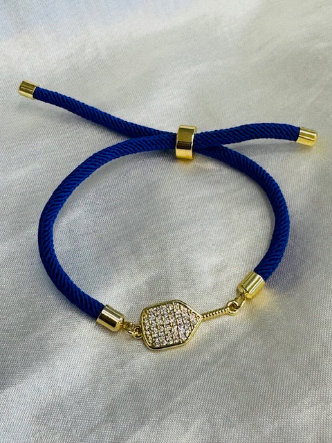 Pickleball Bling and ball Adjustable Bracelet