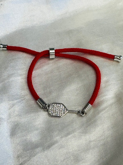 Pickleball Bling and ball Adjustable Bracelet