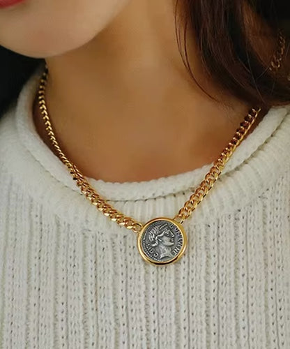 New Ancient Coin and Gold Necklace