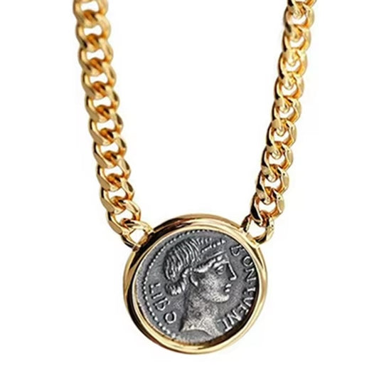 New Ancient Coin and Gold Necklace