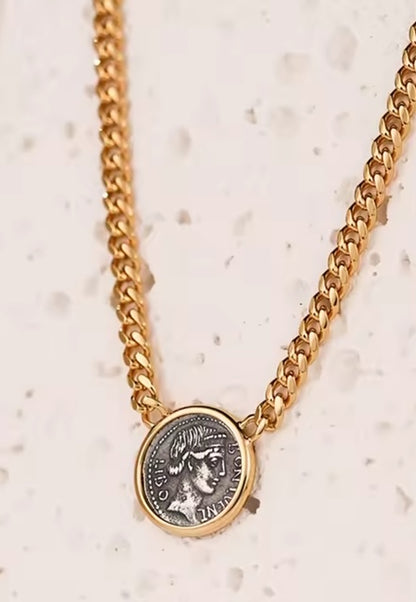 New Ancient Coin and Gold Necklace