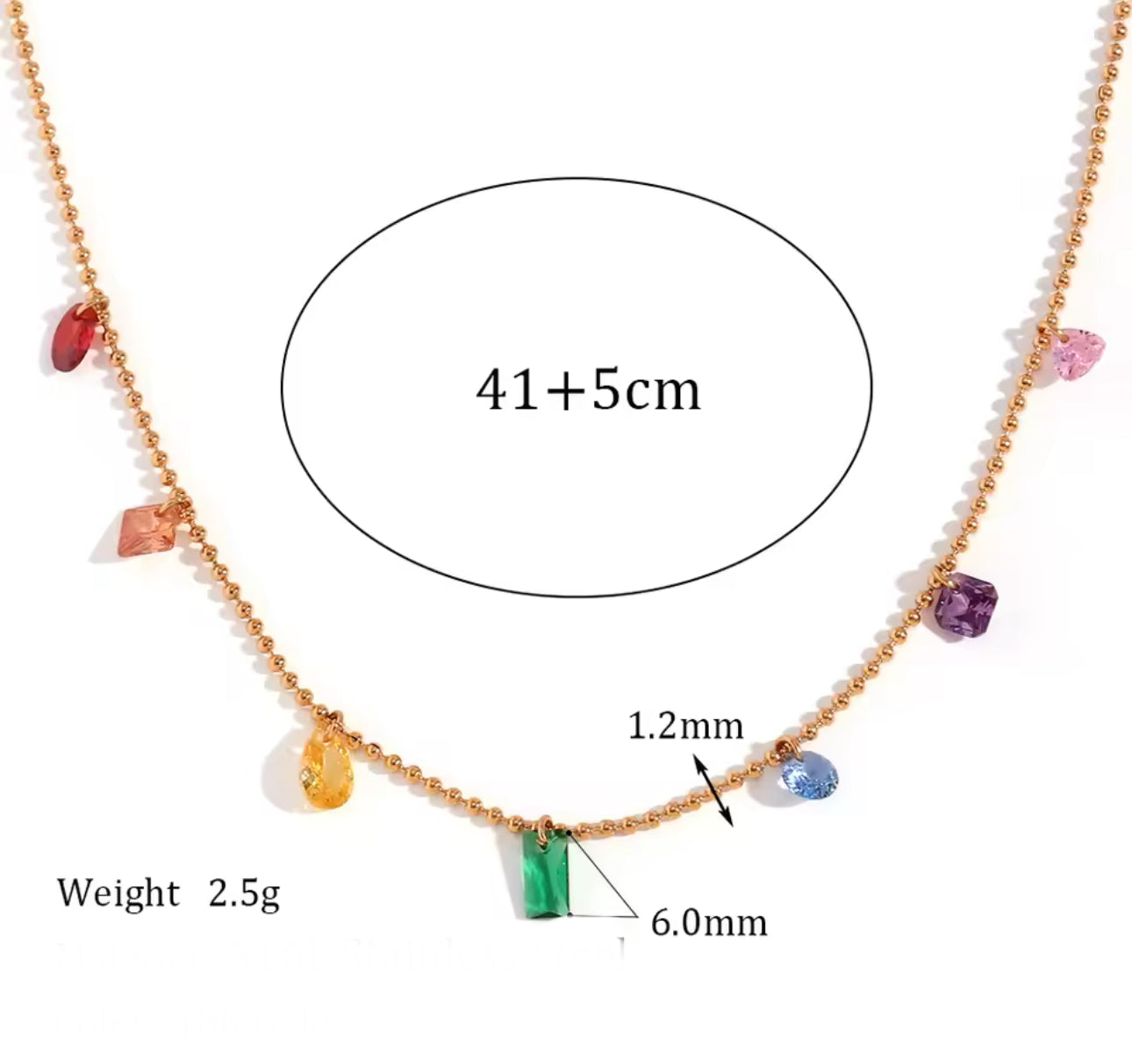 Rainbow Water Drop Necklace and Bracelet Collection