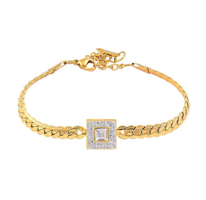 Classic Square with Crystal Halo Design Bracelet