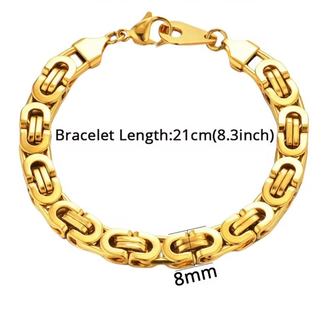 Unisex Byzantine Box Chain Bracelet