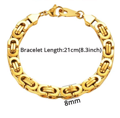 Unisex Byzantine Box Chain Bracelet