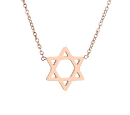 Modern Star of David Magen David Pendant Necklace - Judaica Jewellery