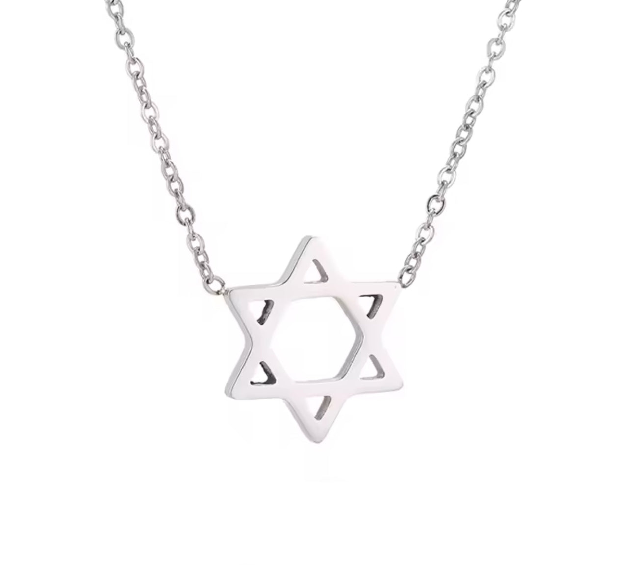 Modern Star of David Magen David Pendant Necklace - Judaica Jewellery