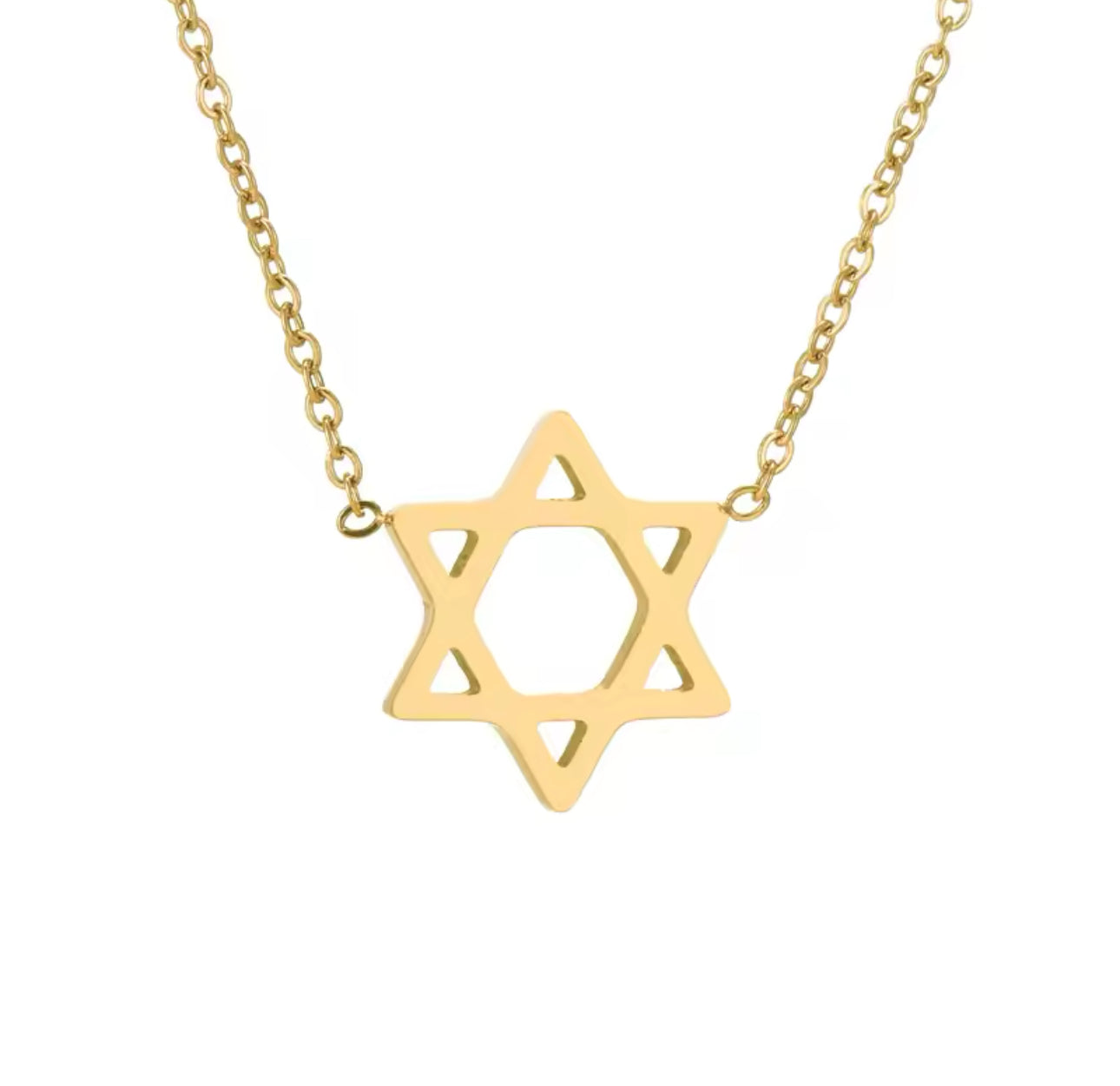 Modern Star of David Magen David Pendant Necklace - Judaica Jewellery