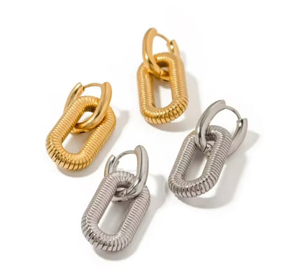 Chunky Bicycle Chain Double Link Earrings