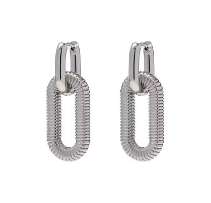 Chunky Bicycle Chain Double Link Earrings