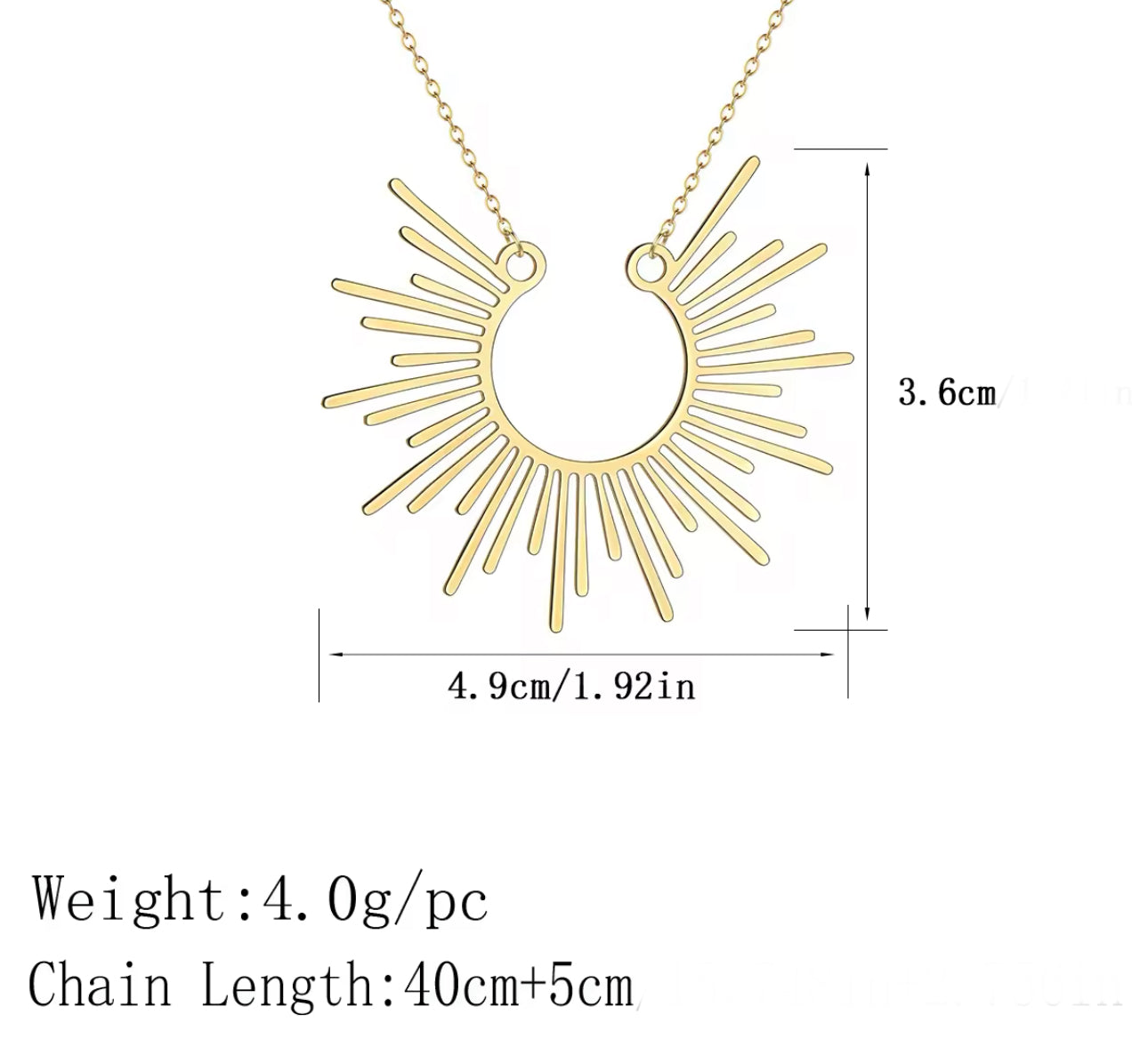 Sun Burst Silhouette Necklace and Hoop Earring Collection