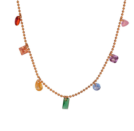 Rainbow Water Drop Necklace and Bracelet Collection